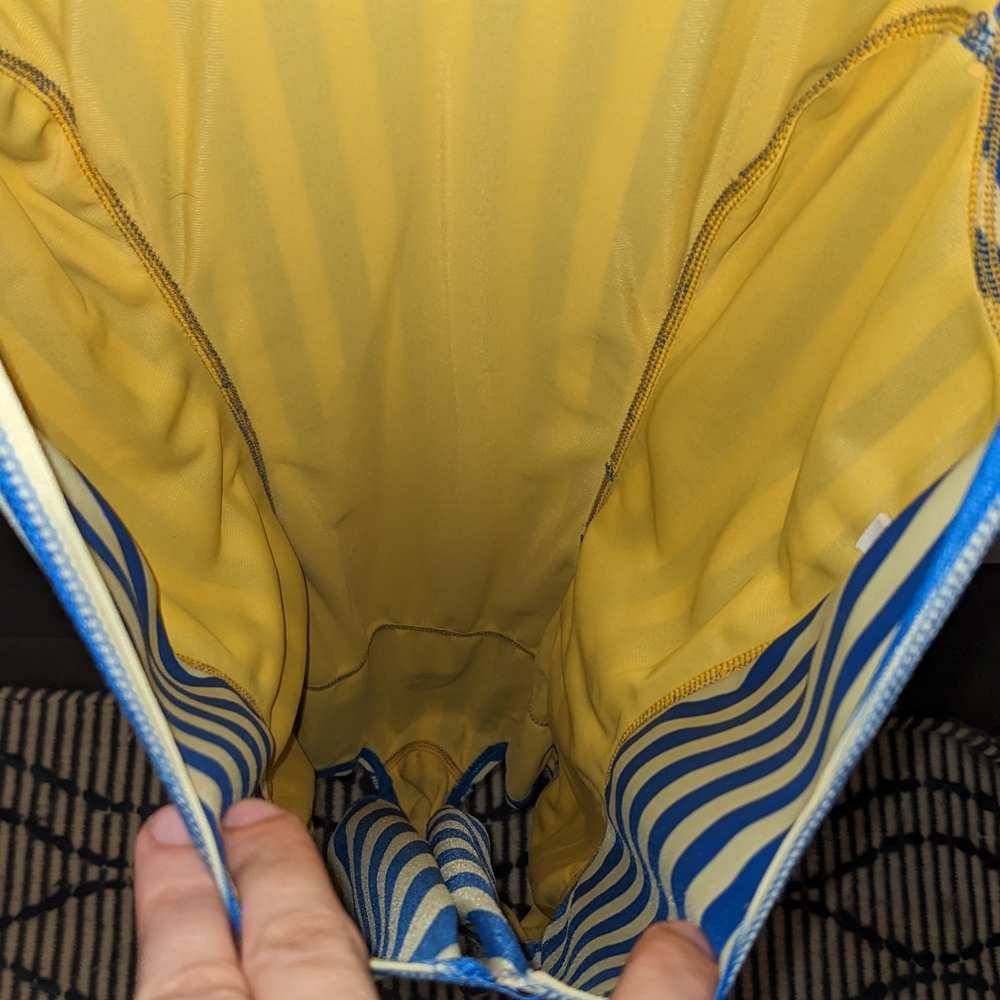 Blue and Yellow Striped Vintage Speedo Swimsuit - Picture 5 of 7